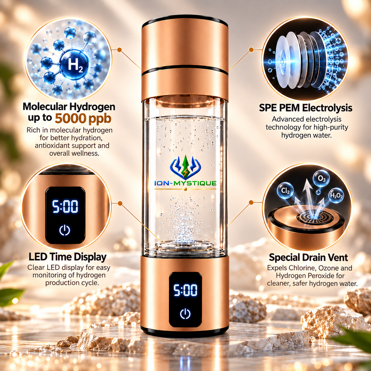 hydrogen water bottle features