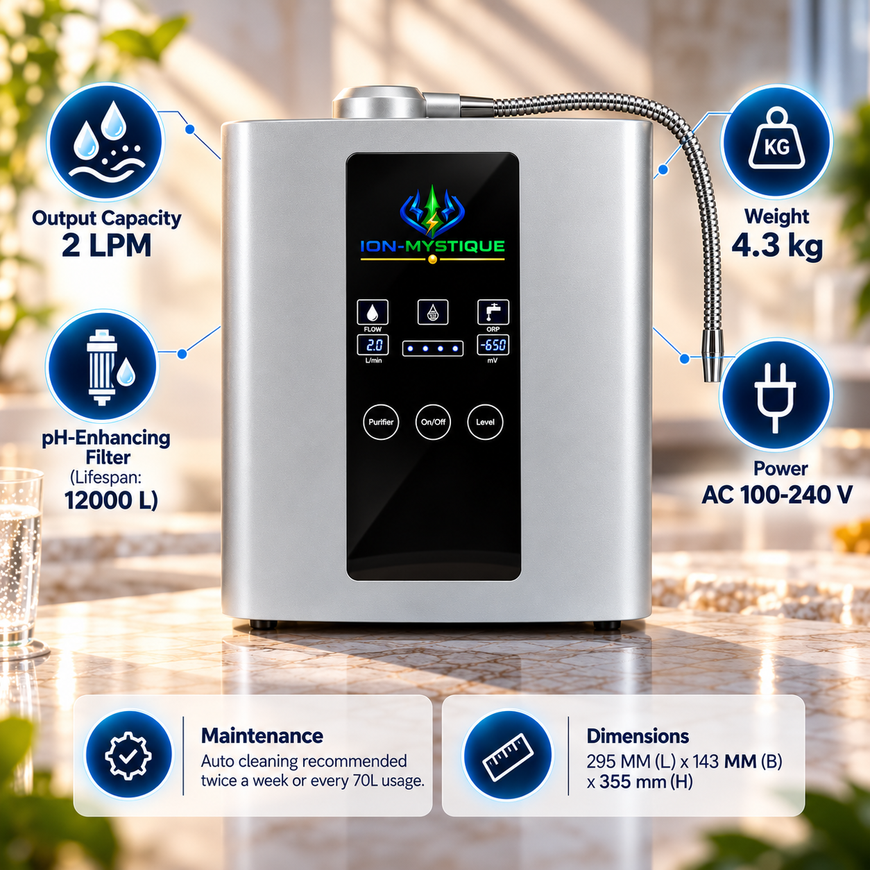 hydrogen water generator device countertop