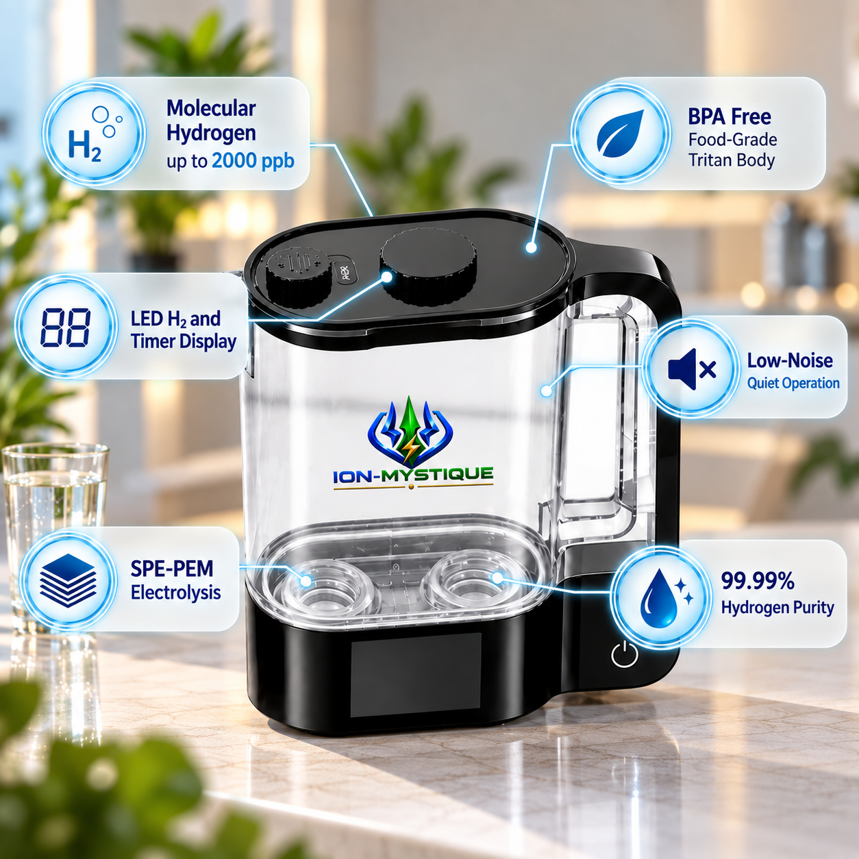 hydrogen water generator 2L features